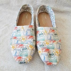 Toms State Stamp Print Loafers